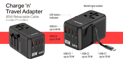 Charge 'n' Travel 85W 通用旅行轉插連伸縮充電線 (CNT-02)