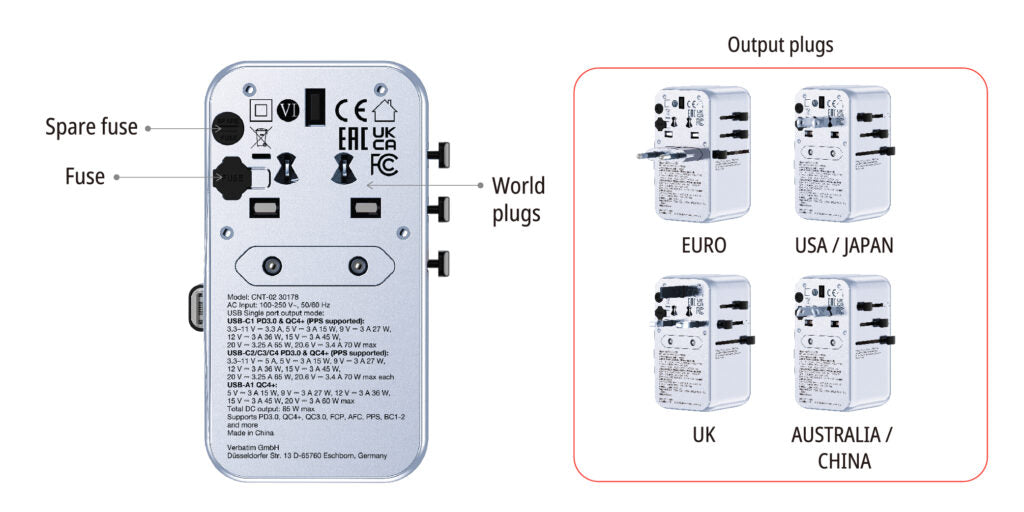 Charge 'n' Travel 85W 通用旅行轉插連伸縮充電線 (CNT-02)