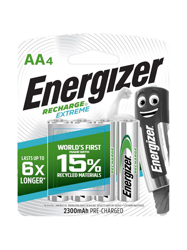 Energizer Recharge® Extreme 2A 充電電池 4粒裝 2300mAh 6X