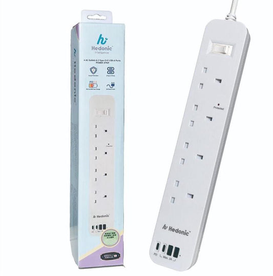 4 位防雷保拖板連 4 USB Ports | 2 Type C + 2 USB-A (2米)