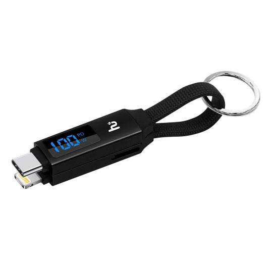 15cm PD 3.0 100W Magnetic Lock 2合1 USB-C + Lightning 充電線