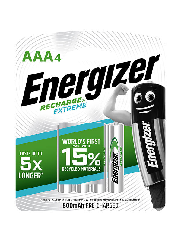 Energizer Recharge® Extreme 3A 充電電池 4粒裝 800mAh